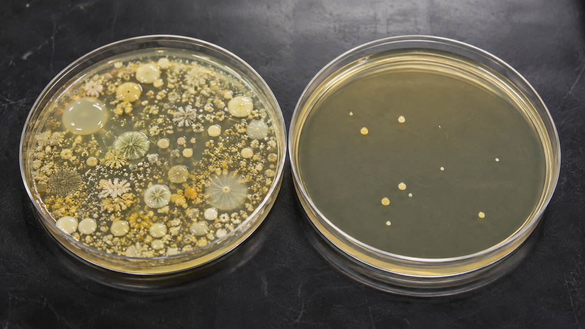 Comparison of a thriving gut microbiome and a depleted one