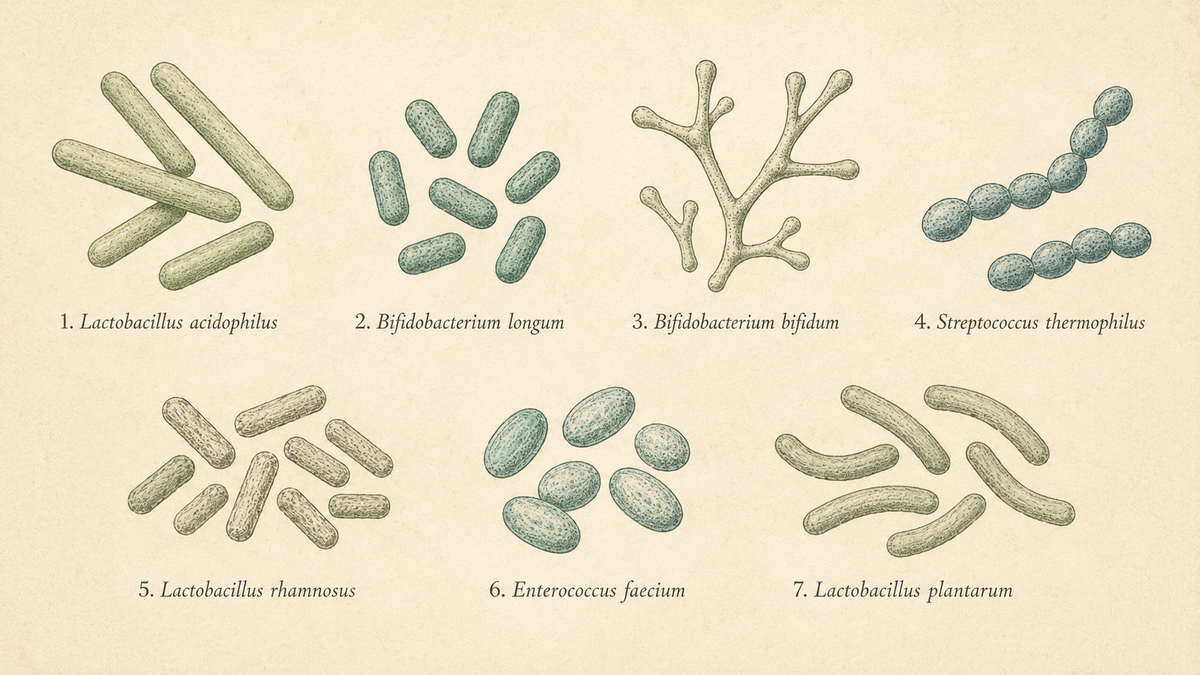 The seven probiotic strains in GutRenew